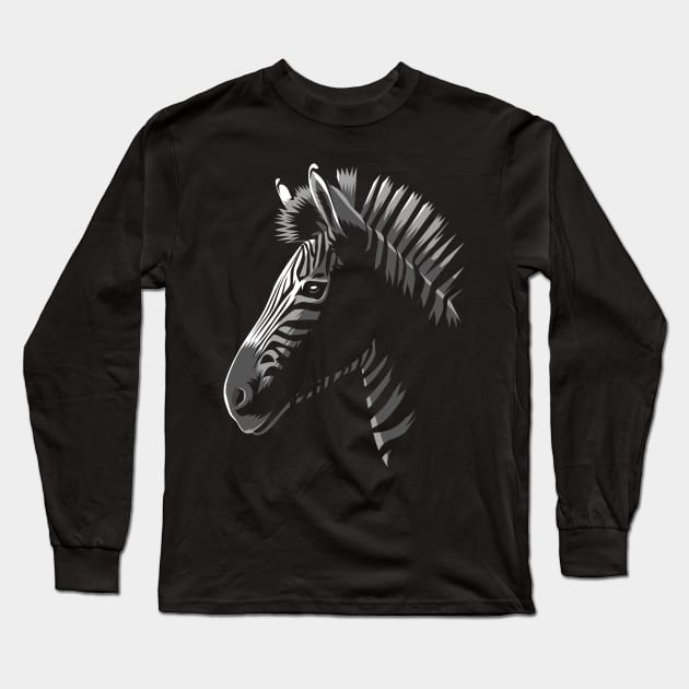 zebra shadow Long Sleeve T-Shirt by albertocubatas